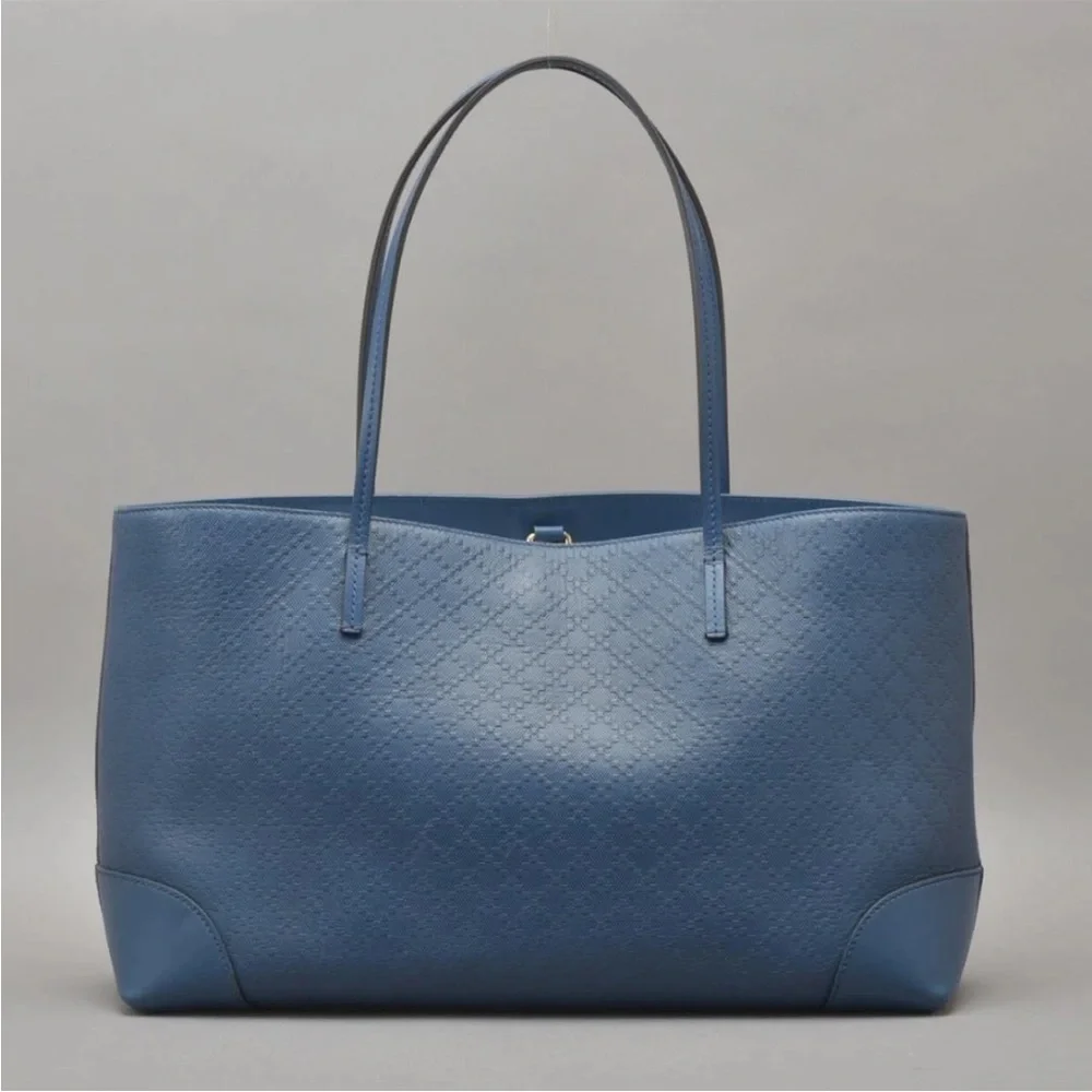 Gucci Blue Leather Tote Bag - Picture 3 of 10